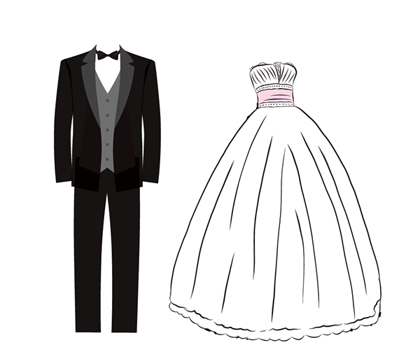 Final Of The Tuxedo And Wedding Dress - Wedding Dress And Tux, Transparent background PNG HD thumbnail