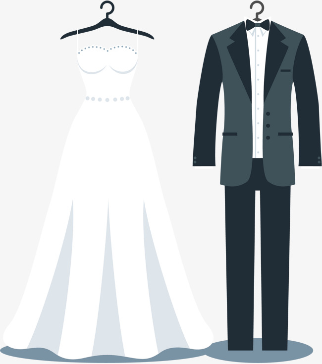 Suit Vector, Manu0027S Suit, Wedding Dress, Cartoon Hand Drawing Free Png And Vector - Wedding Dress And Tux, Transparent background PNG HD thumbnail