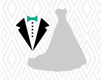 Wedding Dress And Tux Png - Wedding Dress And Tux Cuttable Design In Svg; Dxf; Png; Ai; Pdf, Transparent background PNG HD thumbnail