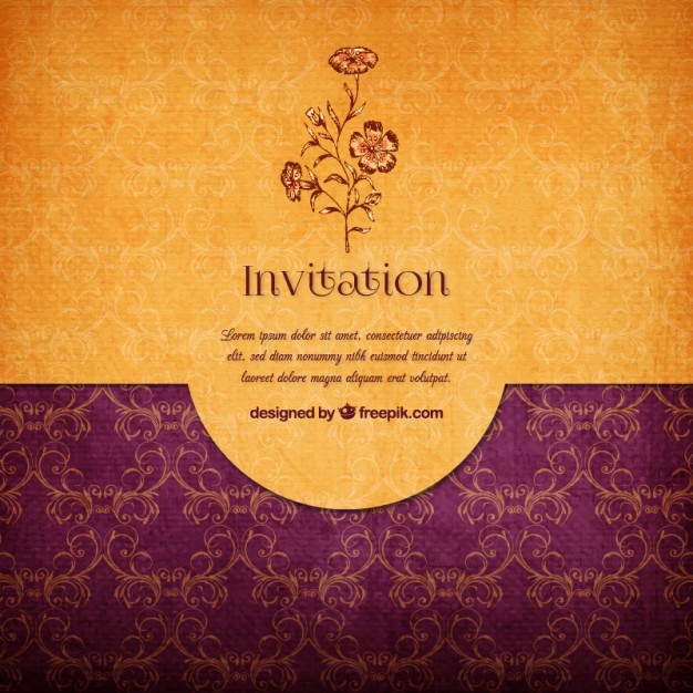 Floral Elegant Invitation Free Vector - Wedding Download, Transparent background PNG HD thumbnail
