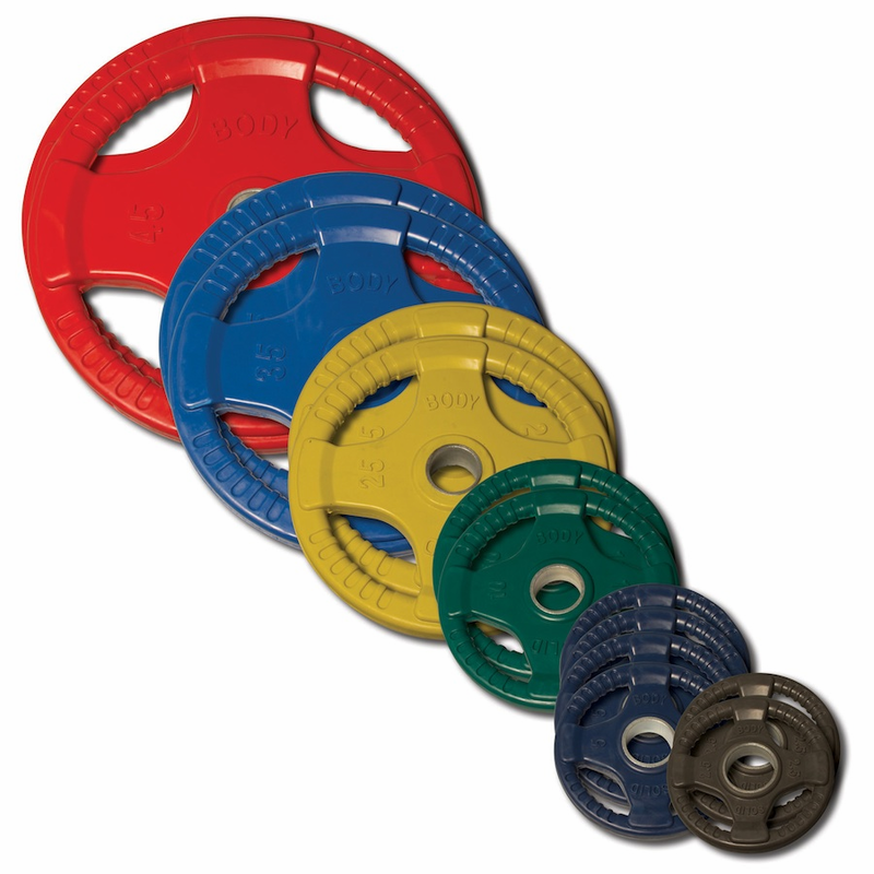 Body Solid Colored Rubber Olympic Weight Plate Set   255Lbs - Weight Plates, Transparent background PNG HD thumbnail
