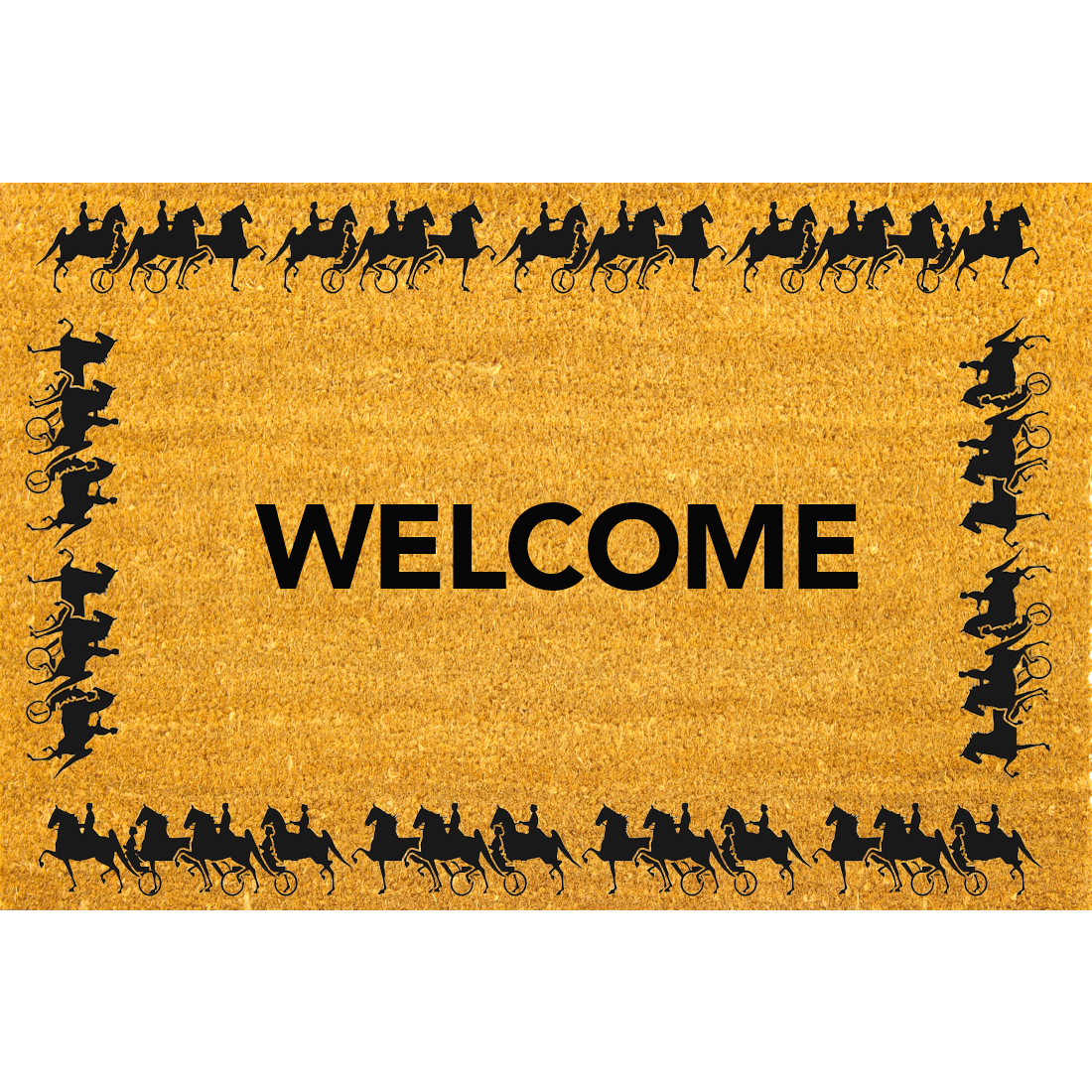 Horse And Carriage Coco Coir Doormat | At The Stables Welcome Mat - Welcome Mat, Transparent background PNG HD thumbnail