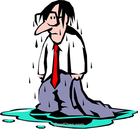 Hes All Wet Royalty Free Vector Clip Art Illustration Cart - Wet Person, Transparent background PNG HD thumbnail
