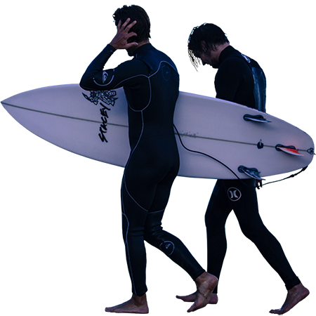Two Men In Wet Suits Carrying Surfboards On The Beach. - Wet Person, Transparent background PNG HD thumbnail