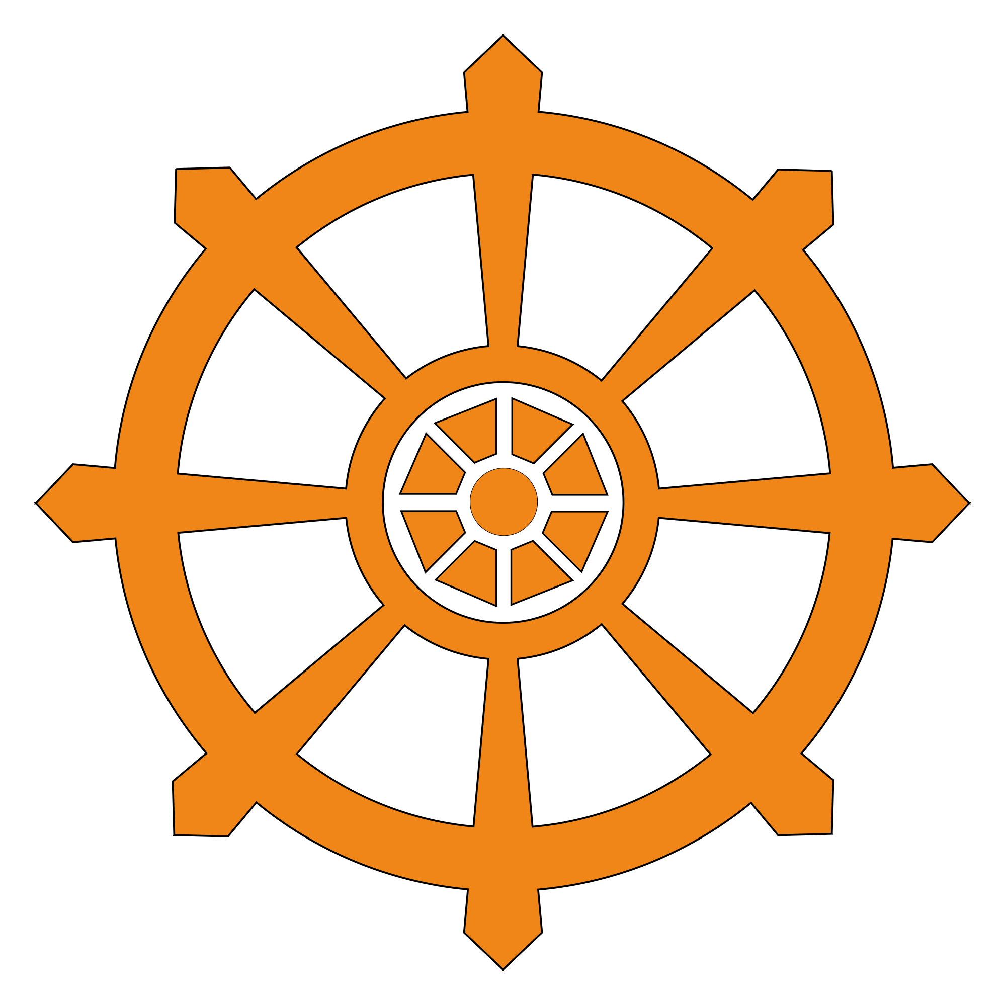 New Svg Image - Wheel Of Dharma, Transparent background PNG HD thumbnail