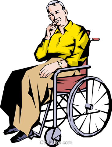 Old Man In A Wheelchair Royalty Free Vector Clip Art Illustration - Wheelchair Elderly, Transparent background PNG HD thumbnail