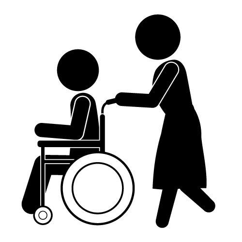 An elderly in a wheelchair ta