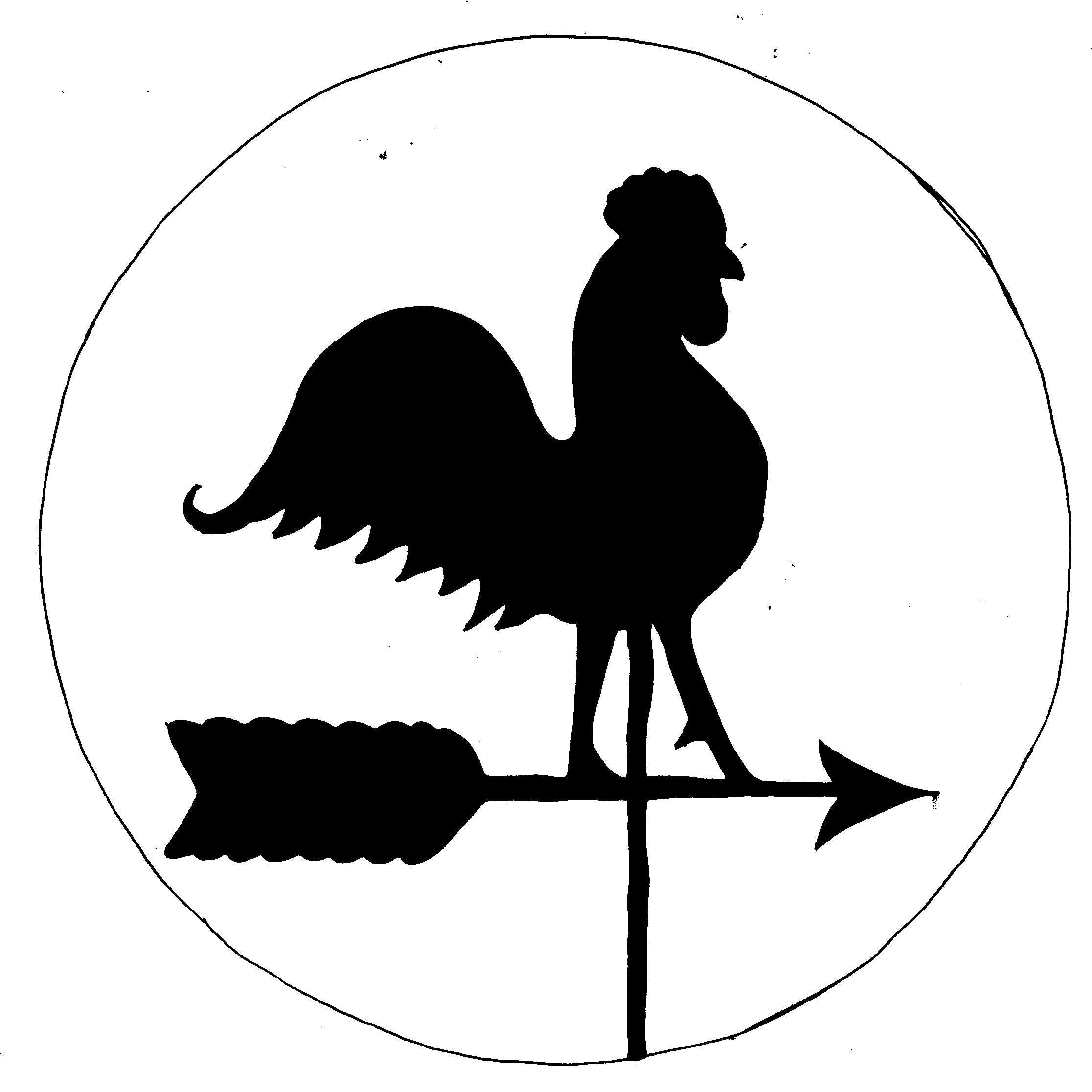 Wind Vane PNG Black And White - Rooster Weather Vane -