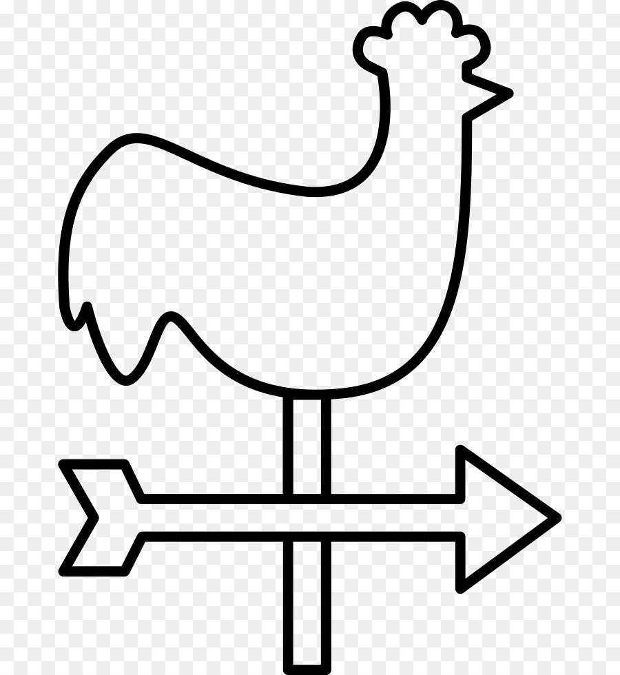 Weather Vane Wind Computer Icons Encapsulated Postscript   Rooster - Wind Vane Black And White, Transparent background PNG HD thumbnail
