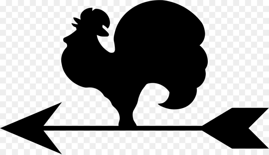 Weather Vane Wind Direction Clip Art   Rooster - Wind Vane Black And White, Transparent background PNG HD thumbnail
