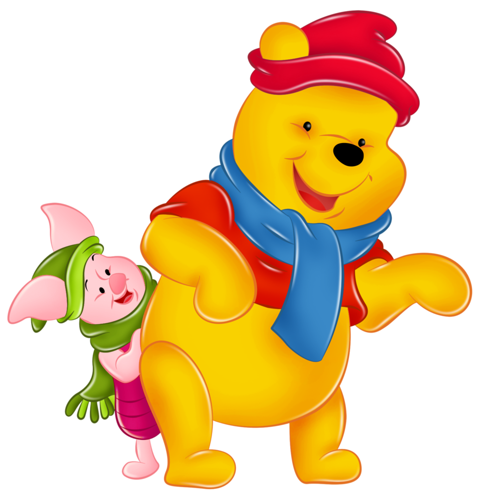 Winnie The Pooh And Piglet With Winter Hats - Winnie The Pooh And Piglet, Transparent background PNG HD thumbnail