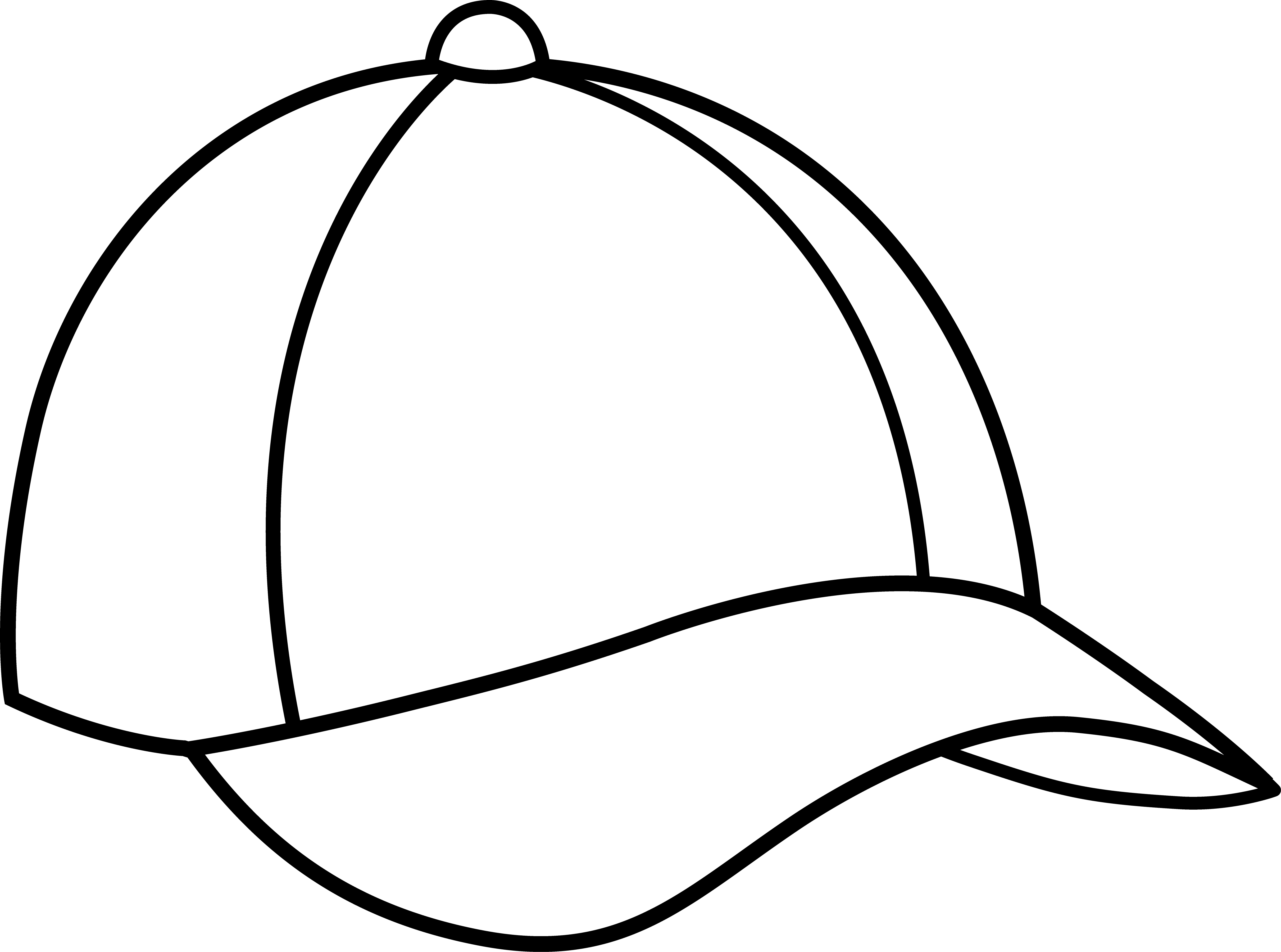 Black And White Baseball Cap Clip Art - Winter Hat Black And White, Transparent background PNG HD thumbnail