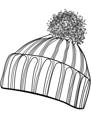 Winter Hat PNG Black And White - Winter Hat Coloring Pa