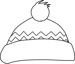 Winter Hat Outline Clip Art - Winter Hat Black And White, Transparent background PNG HD thumbnail