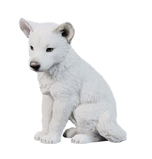 Wolf Pup Png - Arctic Wolf Cub Puppy Hand Painted Figurine By Veronese Quality Ornament Statue 5700, Transparent background PNG HD thumbnail
