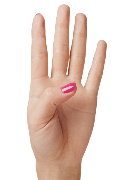 Women Hand Showing Four Finger Png - Finger, Transparent background PNG HD thumbnail