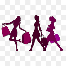 Woman Silhouette, Shopping Woman Silhouettes, Purple Silhouette Of A Woman Shopping, Double Eleven · Png - Women Shopping, Transparent background PNG HD thumbnail