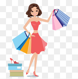 Women shopping vector, Pretty
