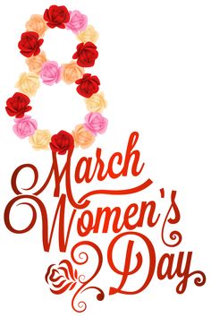 Red 8 March Womens Day Png Clipart Image - Womens Day, Transparent background PNG HD thumbnail