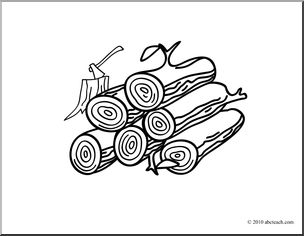 Wood Log PNG Black And White - Clipart Black Wood