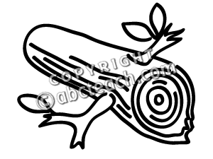 Wood Log PNG Black And White - Wood Clipart