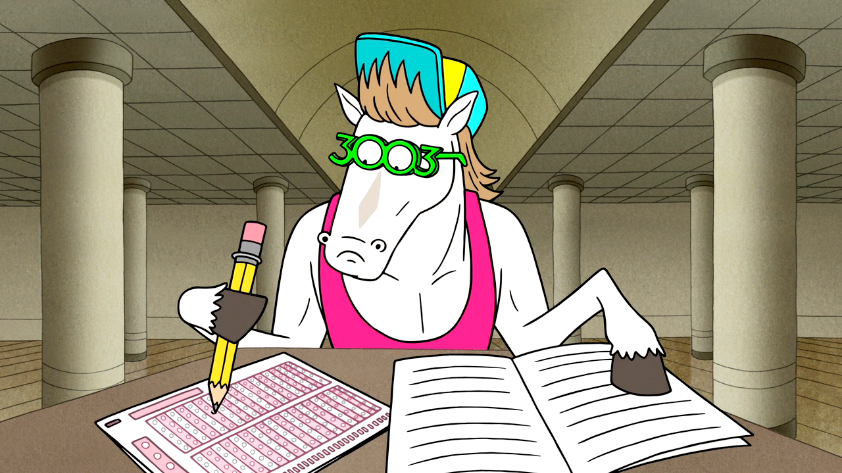 S6E21.185 Party Horse Writing In His Test.png - Writing A Test, Transparent background PNG HD thumbnail