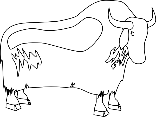Original Png Clip Art File Yak Outline Svg Images Downloading Now. - Yak Black And White, Transparent background PNG HD thumbnail