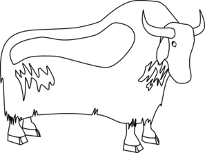 Yak Outline Clip Art - Yak Black And White, Transparent background PNG HD thumbnail