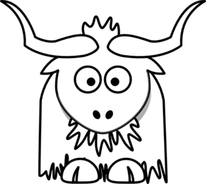 Simple black and white yak he