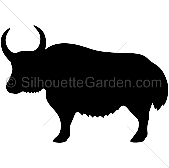 Yak Silhouette - Yak Black And White, Transparent background PNG HD thumbnail