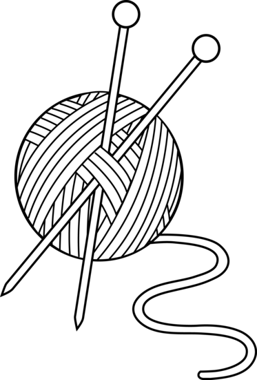 Black And White Knitting Set   Free Clip Art - Yarn Black And White, Transparent background PNG HD thumbnail