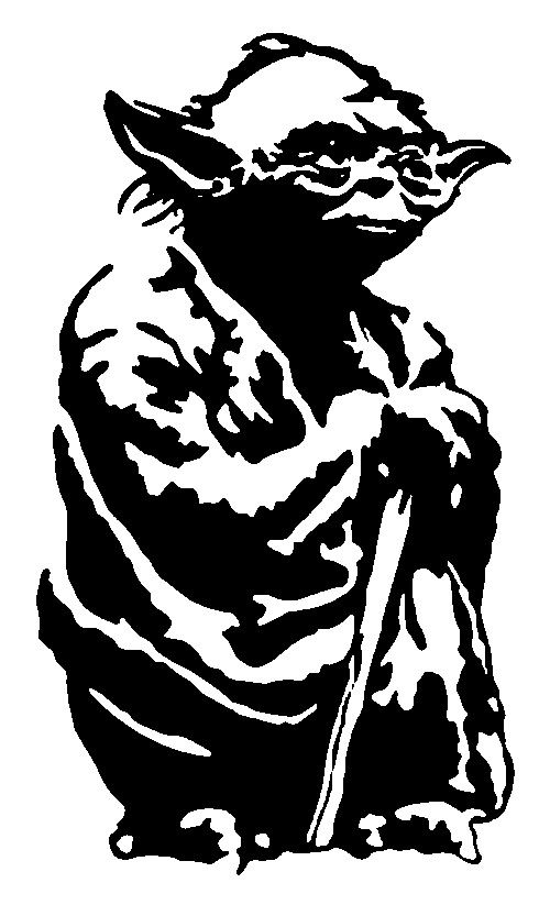 Yoda PNG Black And White-Plus