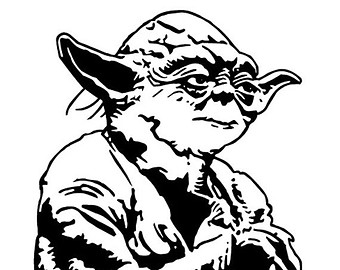 Star Wars Yoda Clipart - Yoda Black And White, Transparent background PNG HD thumbnail