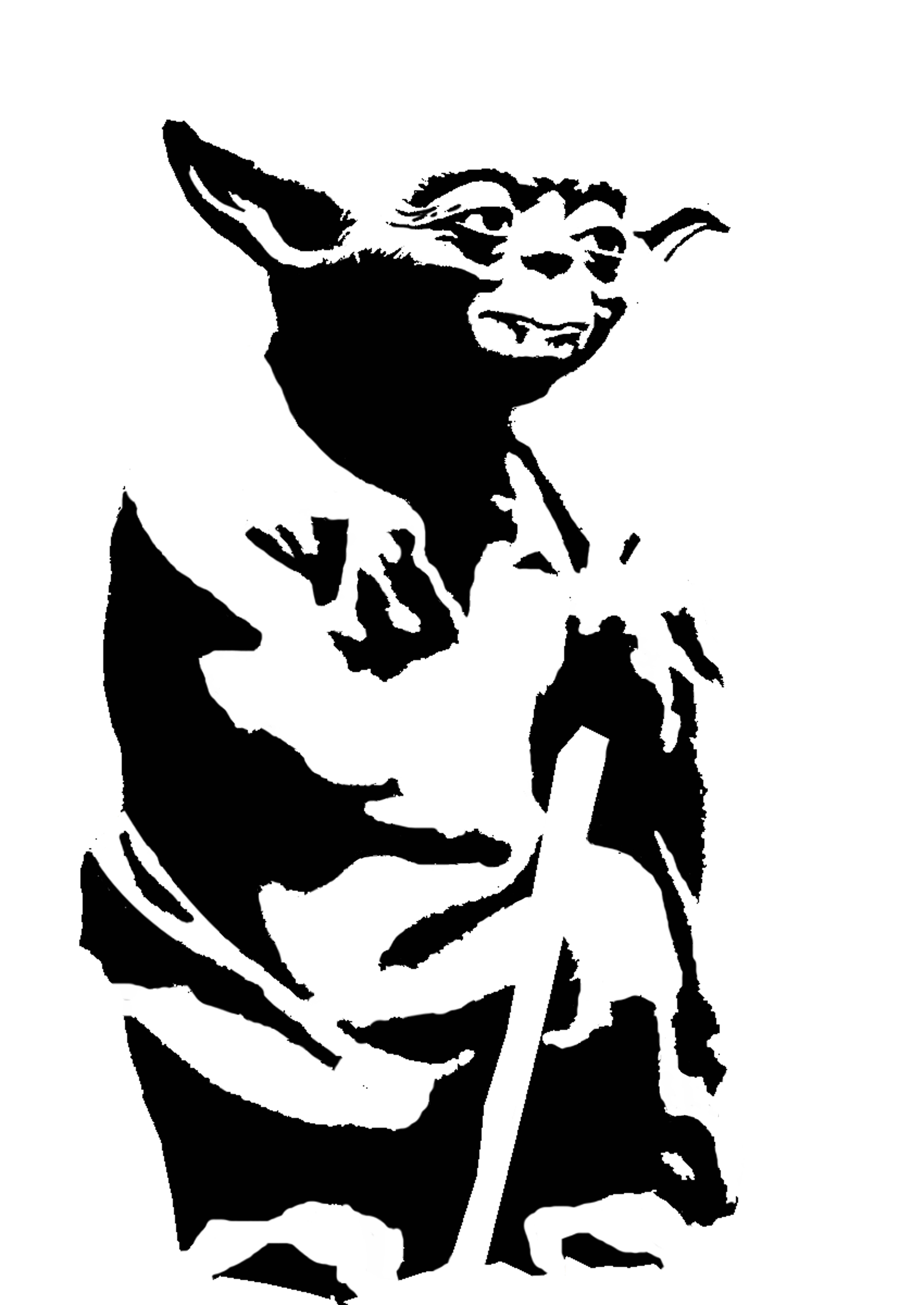 Yoda Stencil Template | Stencil Templates | Pinterest | Stencil . Hdpng.com Yoda Stencil Template Stencil Templates Pinterest Stencil - Yoda Black And White, Transparent background PNG HD thumbnail