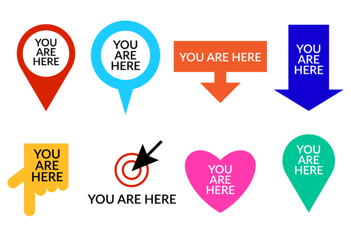 Set Of You Are Here Symbol Vector - You Are Here, Transparent background PNG HD thumbnail