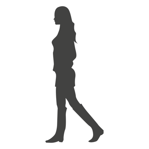 Young Girl Walking Silhouette - Silhouette, Transparent background PNG HD thumbnail