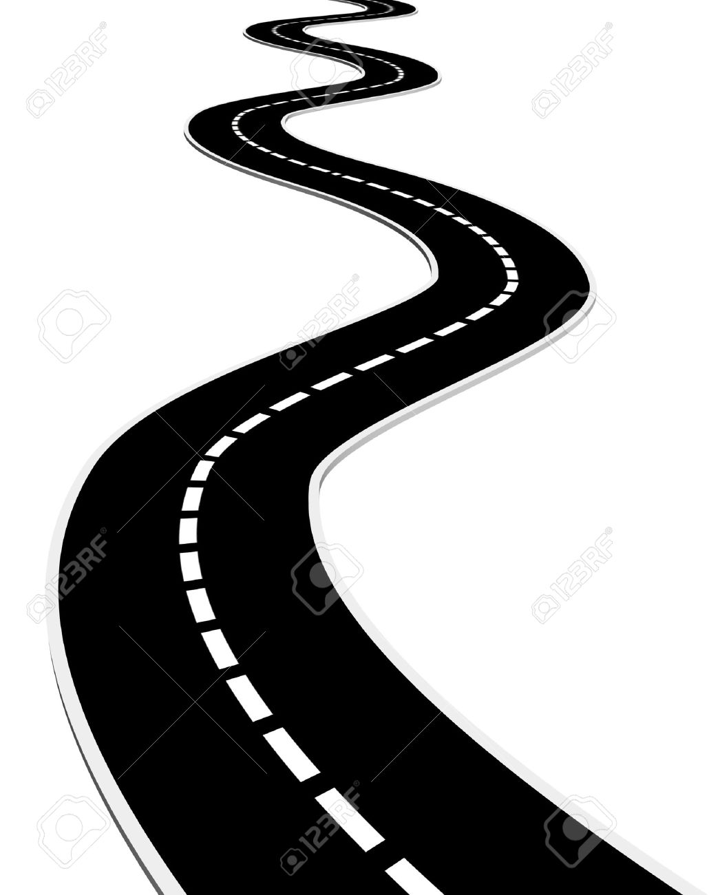Pin Way Clipart Curve Road #2 - Zigzag Road, Transparent background PNG HD thumbnail