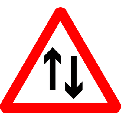 Two Way Road Warning Road Sign - Zigzag Road, Transparent background PNG HD thumbnail